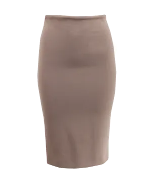 Wool Side Zip Pencil Skirt