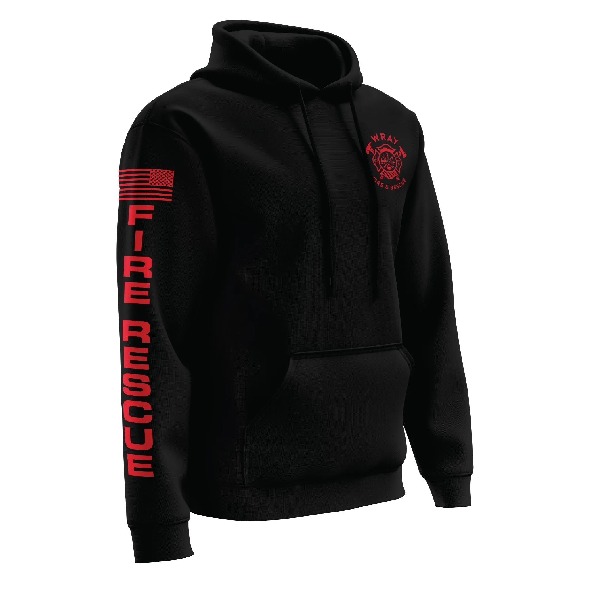 [WRAY FIRE & RESCUE] Performance Hoodie 2.0 [BLK/RED]