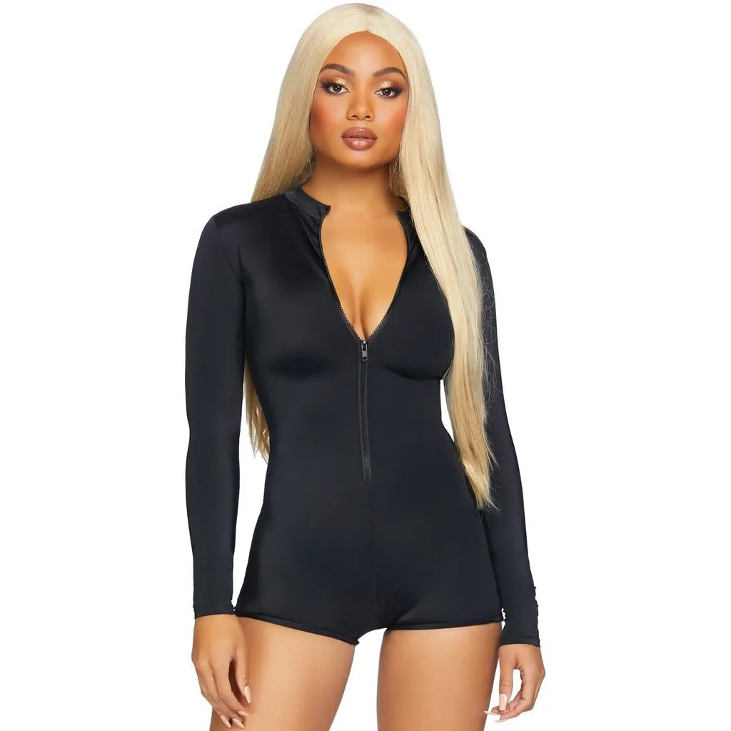 ZIPPER FRONT LONG SLEEVED ROMPER COSTUME