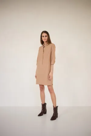 Zoe Shirt Dress Light Brown